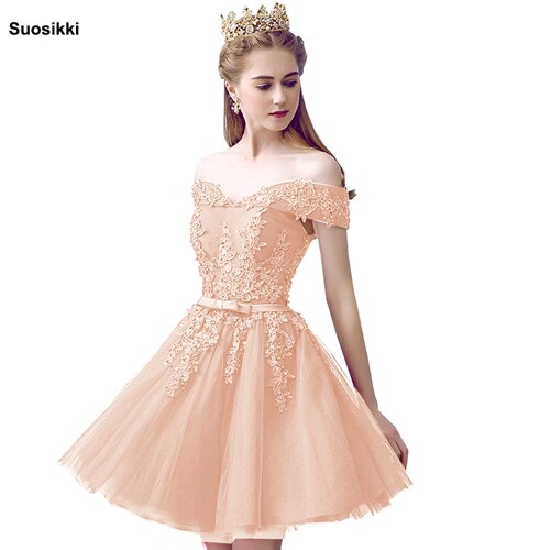Homecoming Dresses: Red Lace Elegant Knee Length Prom Dresses Women