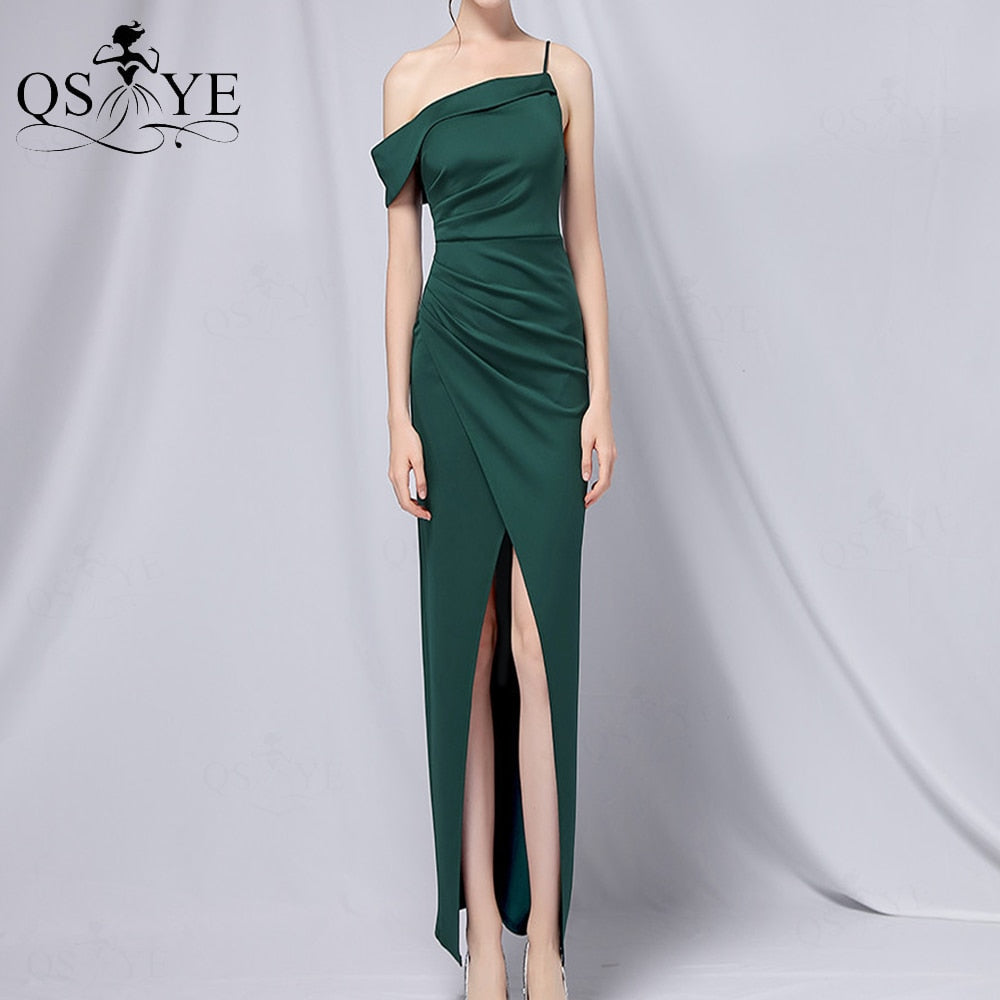 Homecoming Dresses: Evening Gown Tea Length Ruched Formal Dress Side Sleeves Straps