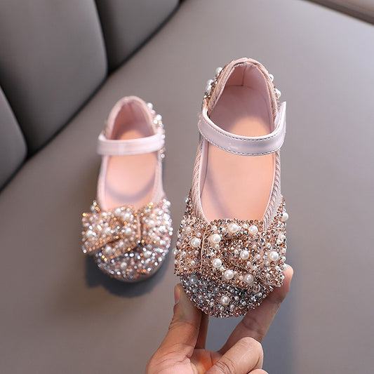 Shoes Pearl Rhinestones Shining Kids Princess Shoes Baby Girls Shoes For Party