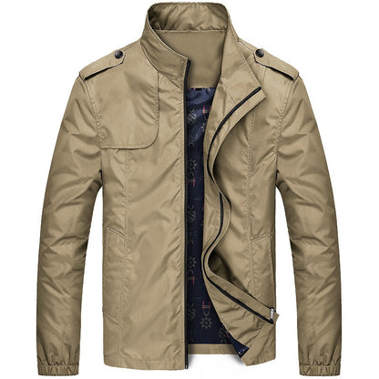 Spring Autumn Casual Solid Fashion Slim Bomber Jacket Men Overcoat