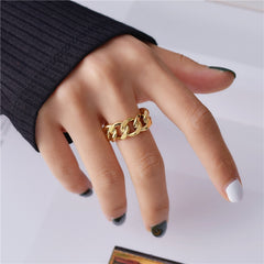 LATS Punk Cool Hip Pop Rings Multi-layer Adjustable Chain Four Open