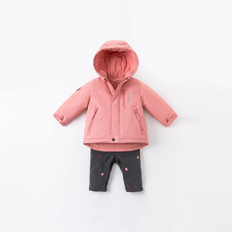 Winter Baby Unisex Fashion Solid Pockets Padded Hooded Coat