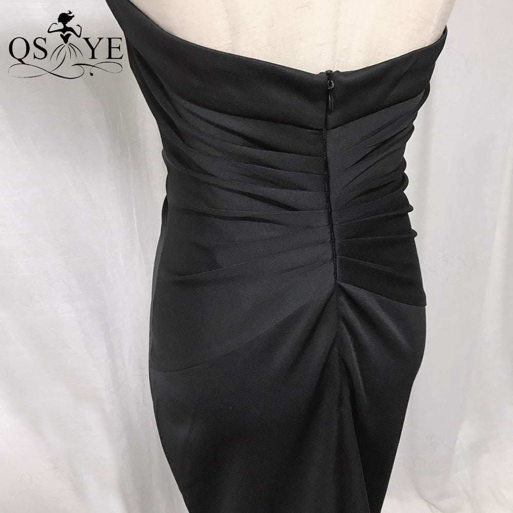 Homecoming Dresses: Long Prom Dress Fitted Elastic Ruched Evening Gown