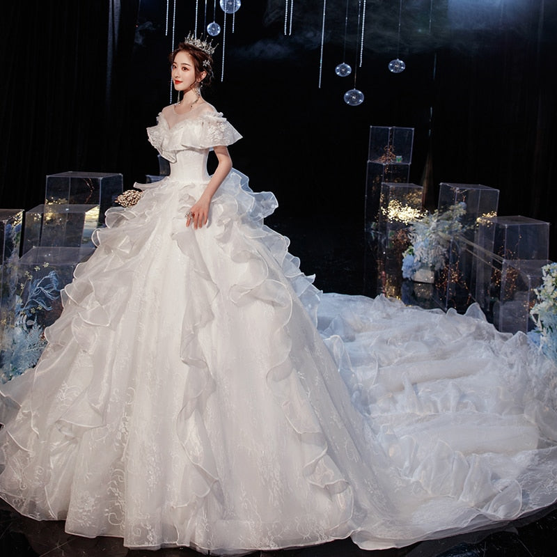 White Bridesmaid Dresses: Wedding Dress Gryffon Luxury Lace Wedding Gown