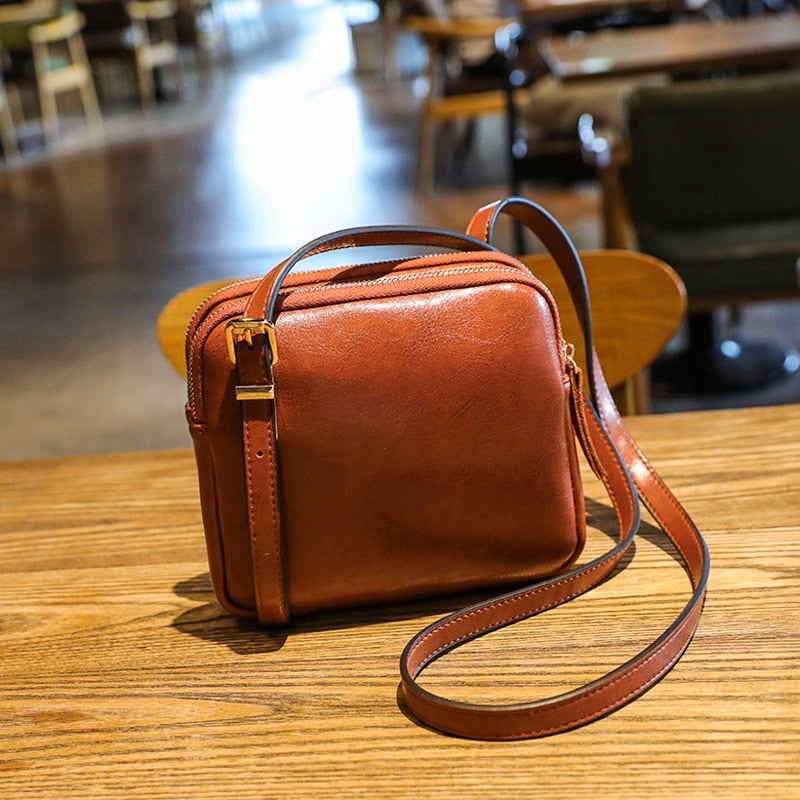 Vintage Style Shoulder Bag Simple Square Crossbody Bags For Women