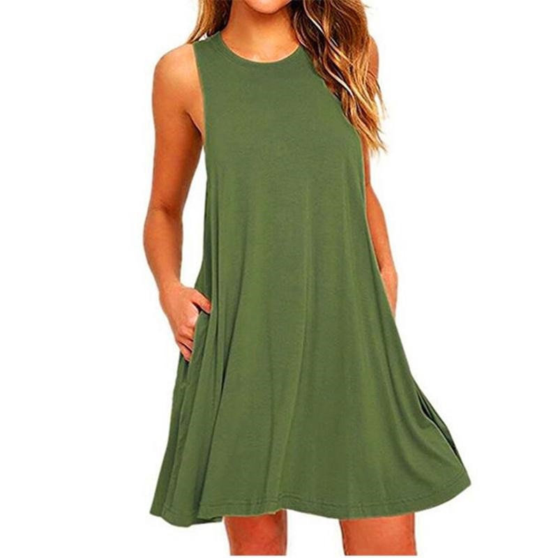 Women's Summer Casual Swing T-Shirt Dresses Beach Cover Up