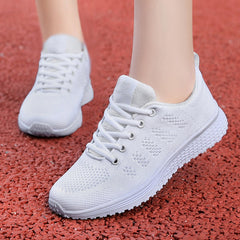 Women Casual Shoes Fashion Breathable Walking Mesh Flat Shoes Woman