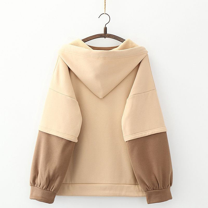 Fashion Women Hoodies Winter Clothes Kawaii Fleece Cute Bear Anime