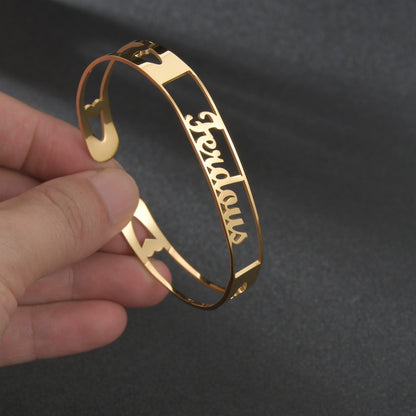 Customized Letter Name Bracelet Personalized Custom Bangles for Women