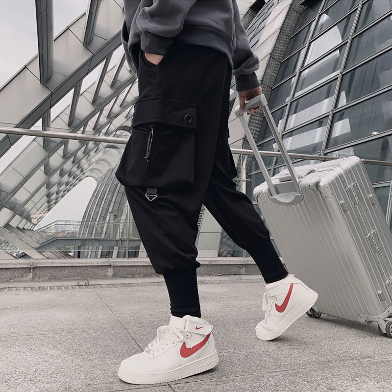 Black Cargo Pants Joggers Men Harajuku Swag Streetwear Military Techwear