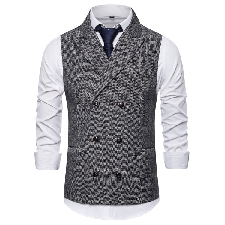 Vest Men Double Breasted Suit Vests Men Mens Sleeveless Suit Vest Waistcoat