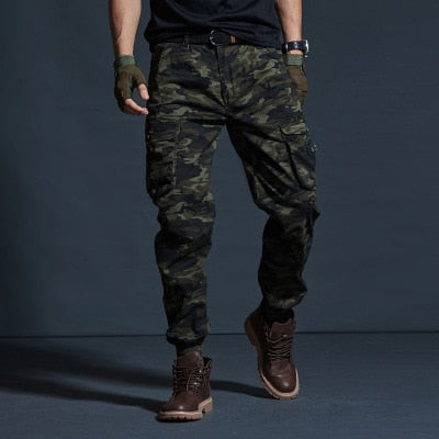 Military Tactical Pants Mens Joggers Camouflage Cargo Casual Pants Male