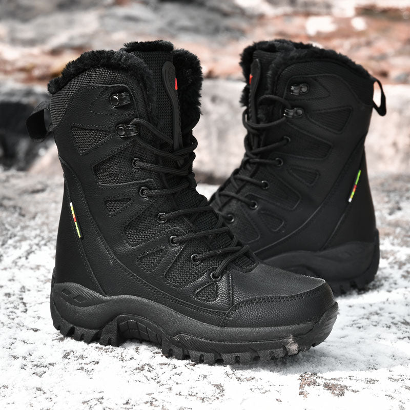 Warm Plush Snow Boots Men Lace Up Casual High Top Men Boots