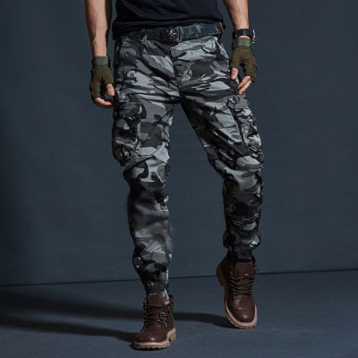 Military Tactical Pants Mens Joggers Camouflage Cargo Casual Pants Male