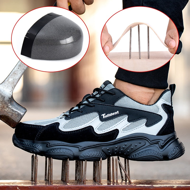 Safety Work Shoes Men Anti-Smashing Indestructible Steel Toe Cap