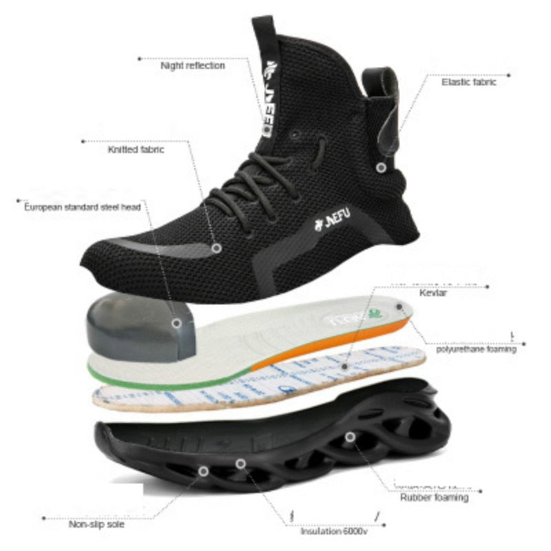 Men Winter Safety Boots Are Light and Comfortable Steel Toe Cap Anti-piercing
