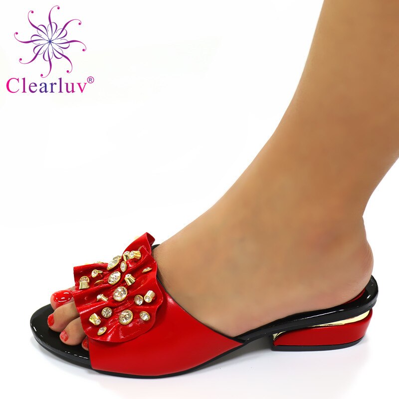 Latest Design Nigerian Party Pump Italian High Heels Autumn Slipper
