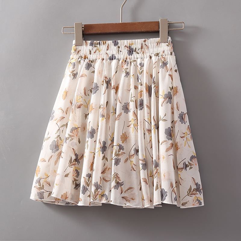 summer big swing skirt high waist chiffon A-line short skirt umbrella skirt