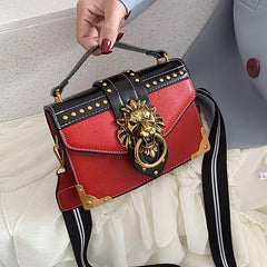 Female Fashion Handbags Luxury Girls Crossbody Bags Tote Woman Metal Lion