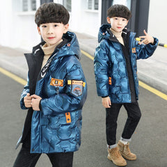 Winter Jacket For Boys Children Coat Fashion Hooded Warm Letters Print