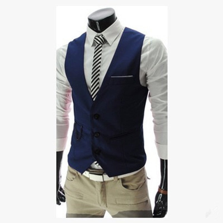 Dress Vests For Men Slim Fit Mens Suit Vest Male Waistcoat