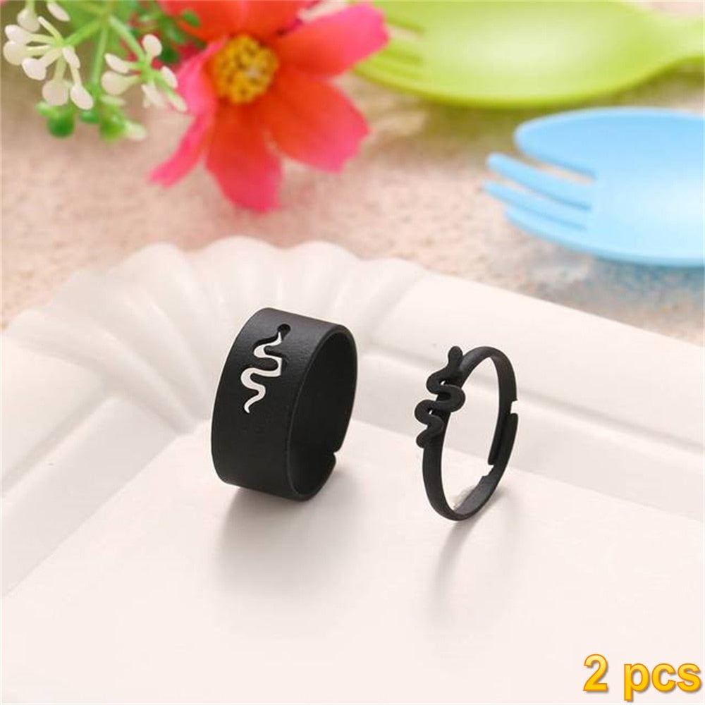 Trendy Gold Butterfly Rings For Women Men Lover Couple Rings Set