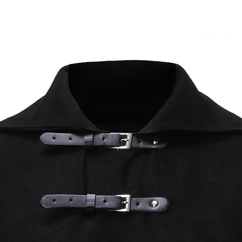Men's Black Gothic Steampunk Velvet Vest Medieval Victorian Double Breasted