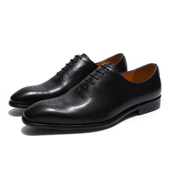 Luxury Brand Mens Oxford Shoes Genuine Leather Classic Whole Cut Lace Up