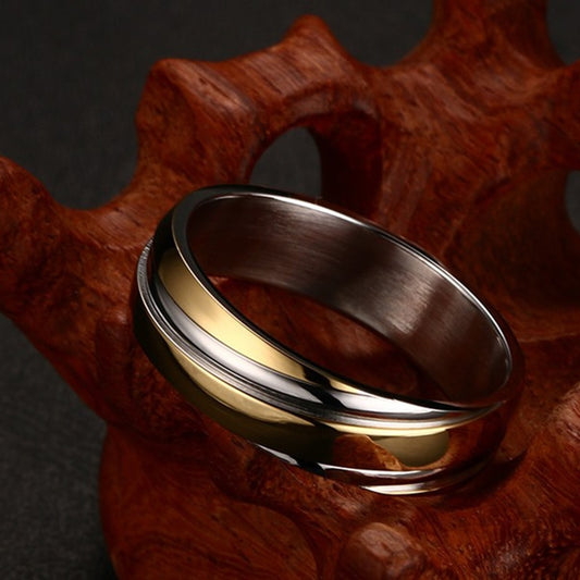 Wedding Ring for Women Men Stainless Steel Black Rose Gold Color