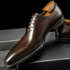 Oxford Shoes Fashion Genuine Leather Breathable Patent  Shoes For Men