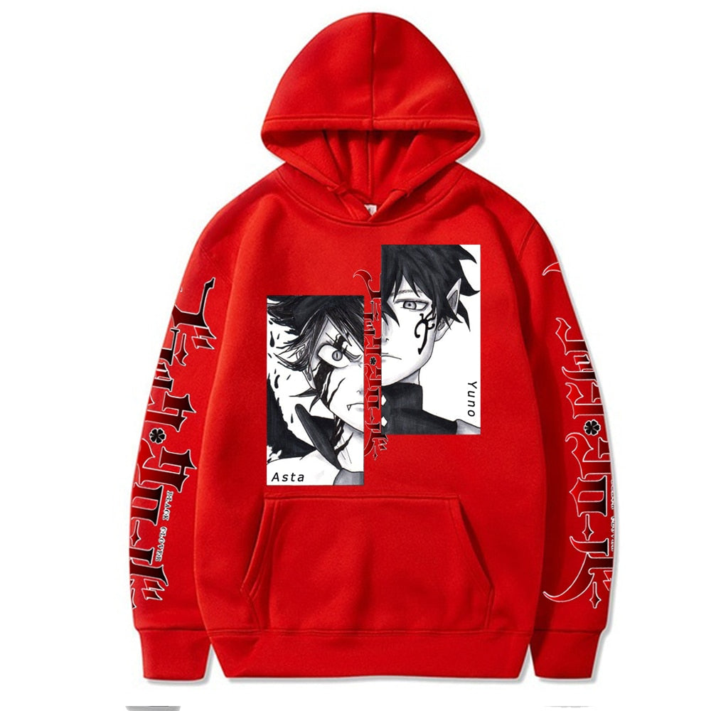 Cool Hoodie Sweatshirt Japanese Anime Harajuku Asta Graphic Hoodie Black Clover