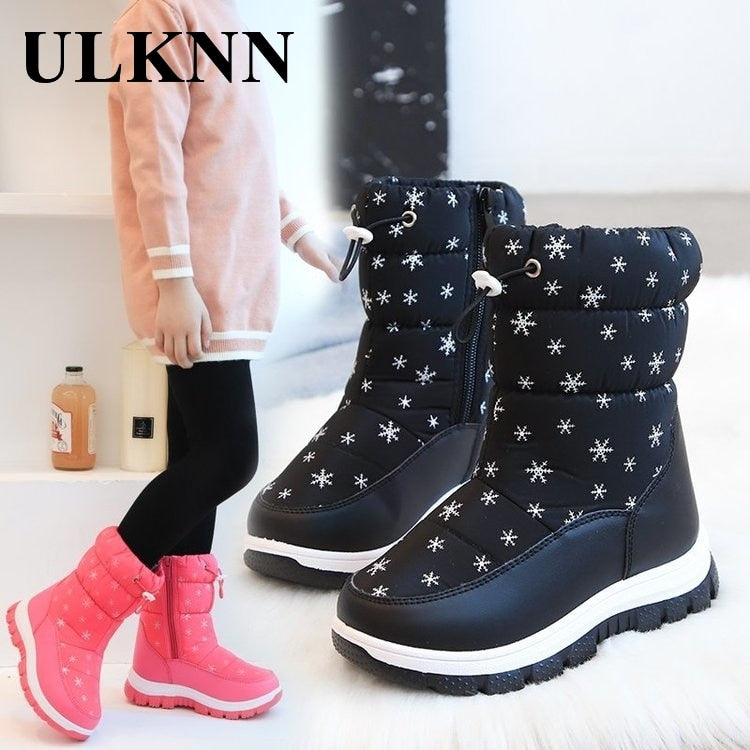 Snow Boots For Children Winter Girl Cotton-padded Soft Bottom Shoes