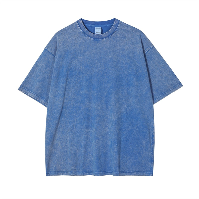 High Street Summer Washed Cotton T-Shirt Tees For Men Unisex
