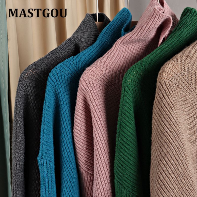 Wool Women's Sweater Autumn Winter Warm Turtlenecks Casual