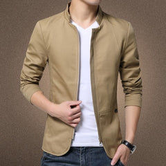 Mens Jacket Fashion Standing Collar Jacket Coats Men Slim Fit Business