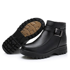 Fashion Winter Women Genuine Leather Ankle Boots Female Thick