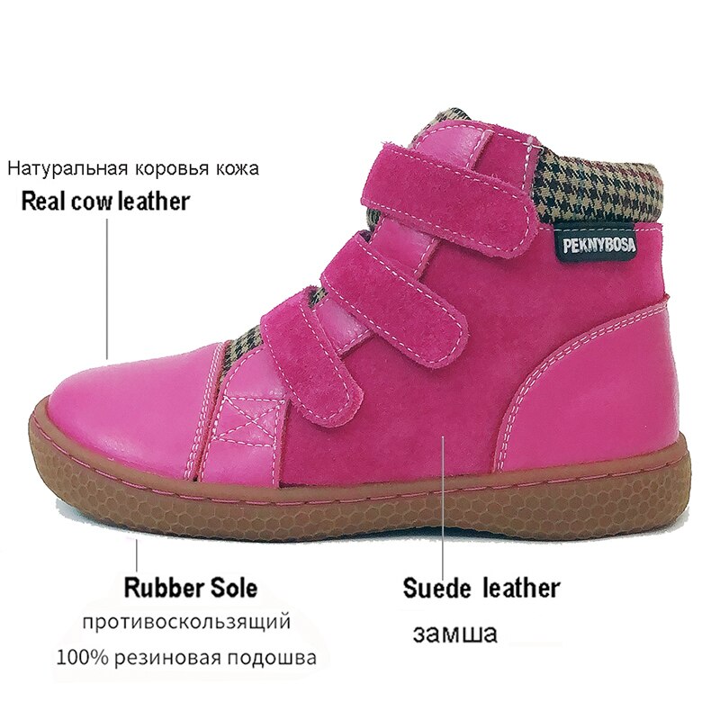 PEKNY BOSA boots barefoot shoes kids genuine leather boy shoes Girls' boots