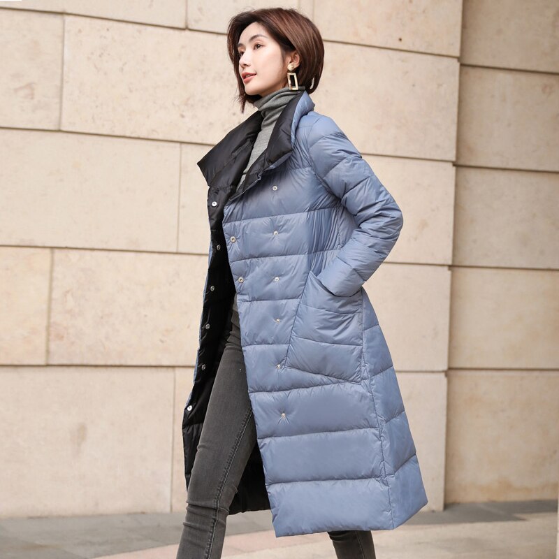 Down Jacket Women Winter Long Thick Double Sided