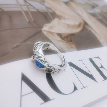 Retro Cute Simple Design Owl Ring Multicolor Eyes Silver Color Men Women