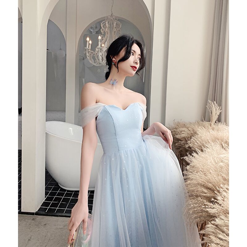 Homecoming Dresses: Soft Tulle Off The Shoulder Prom Party Dress