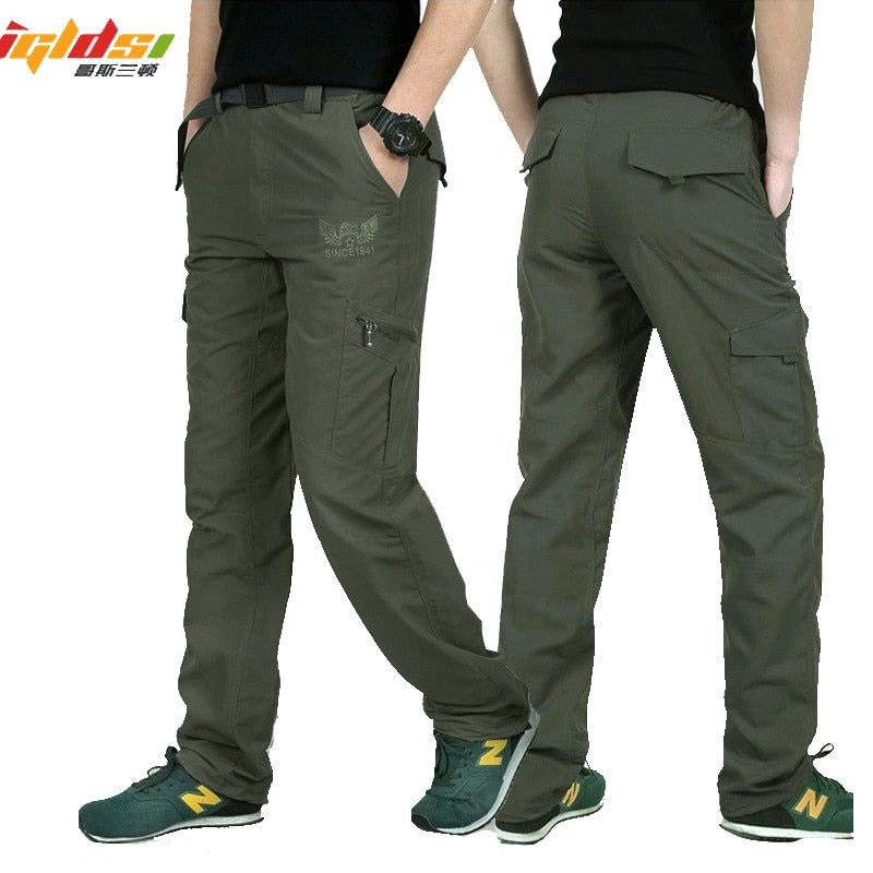 Men Military Style Cargo Pants Men Summer Waterproof Breathable