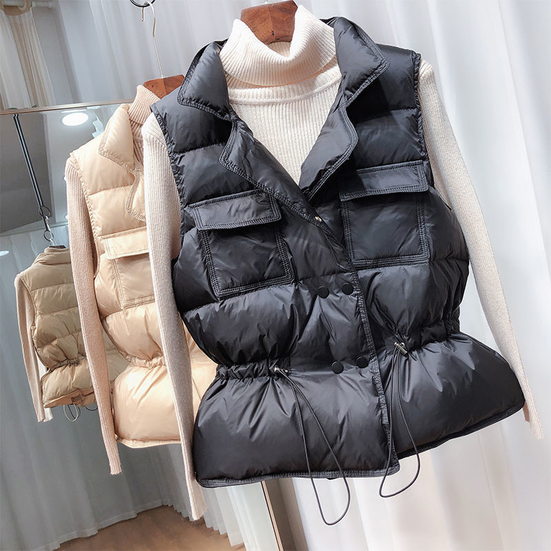 Ultra Light Down Vest Women Short Vest Windproof Lightweight Warm