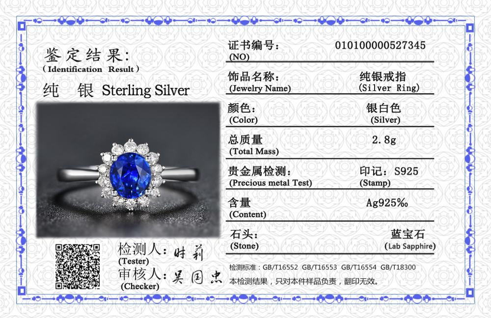 With Certificate Princess Cut 3.2ct Created Blue Sapphire Ring Original