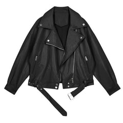 Spring Women Pu Leather Motorcycle Jacket Female