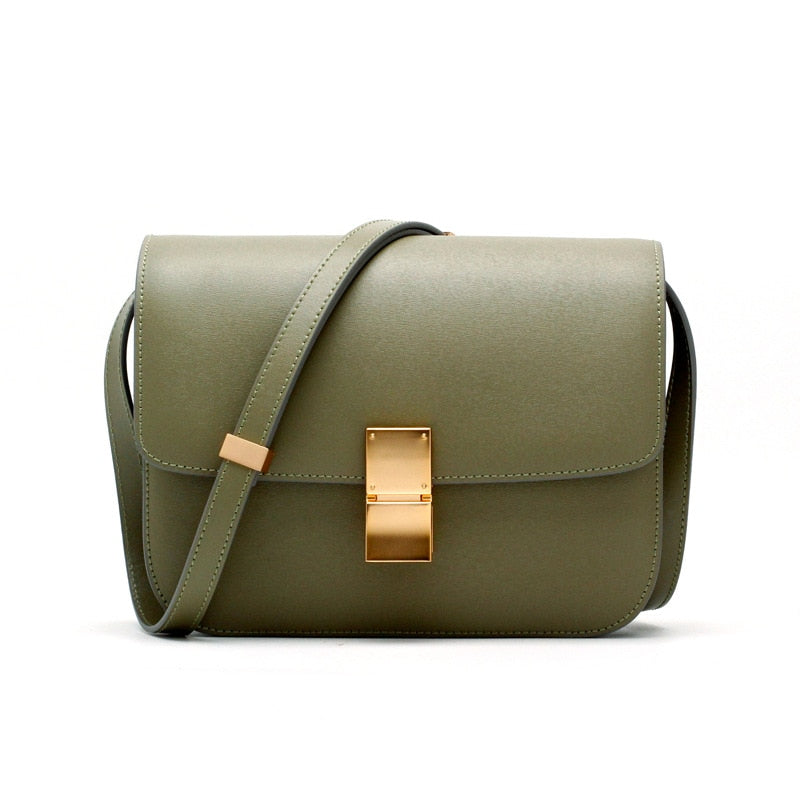 Genuine Leather Ladies Tofu Bag Luxury Design Handbag Purse Small