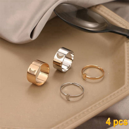 Trendy Gold Butterfly Rings For Women Men Lover Couple Rings Set