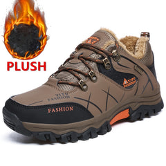 Men Winter Snow Boots Waterproof Leather Sneakers Super Warm Men Platform