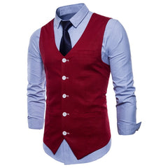 Casual Cotton Linen Mens Suit Vest Slim Fit Single Breasted Sleeveless Waistcoat