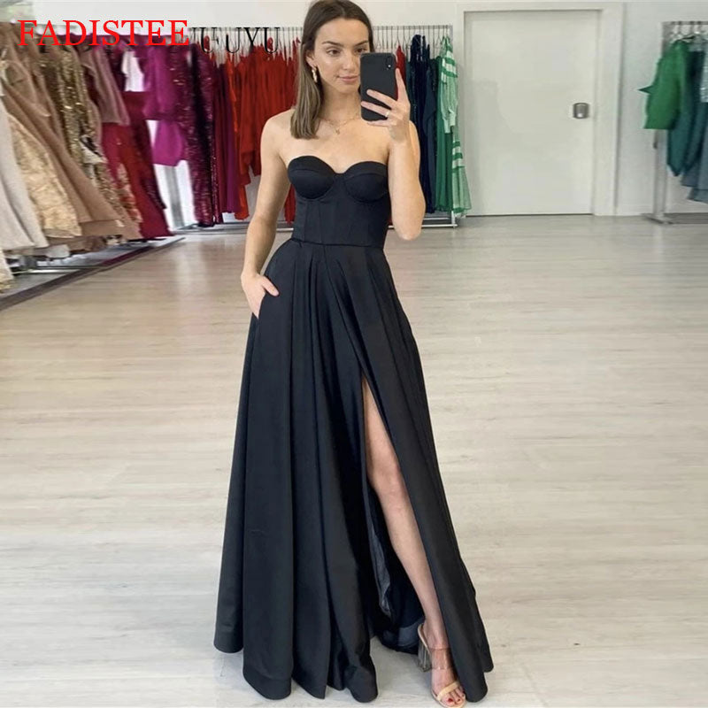 Homecoming Dresses: Strapless Evening Dress Formal Party
