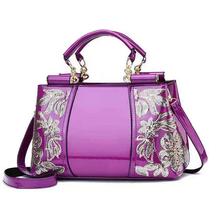 Embroidery Women Bag Leather Purses and Handbags Luxury Shoulder Bags